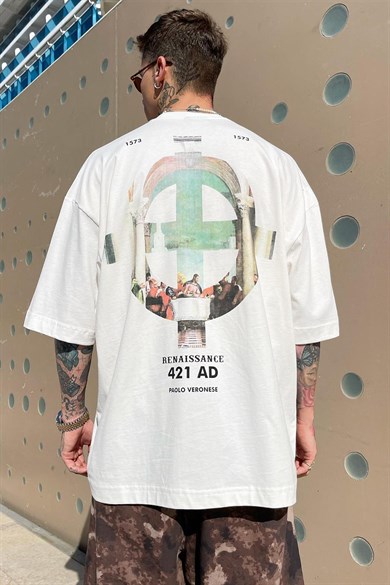 Coll Beyaz 421 AD Oversize Tişört