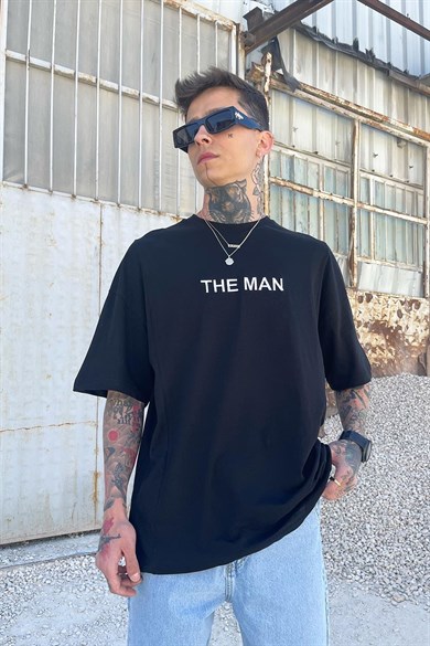 The Man Siyah Oversize Tshirt